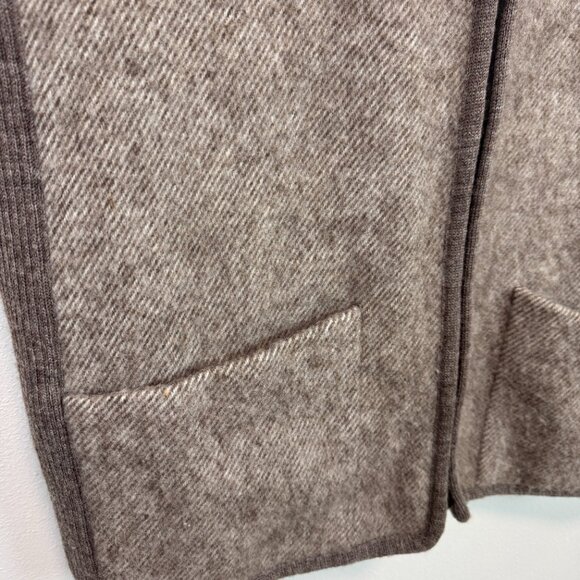 Rusk & Finch 100% Pure Wool Vest New Zealand Zip Front Sweater long brown XL - Picture 5 of 11